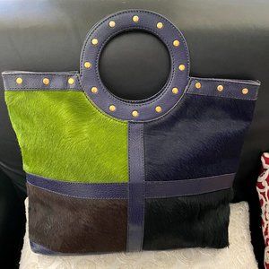 Hype Women's Leather Handbag w/Multi color hide